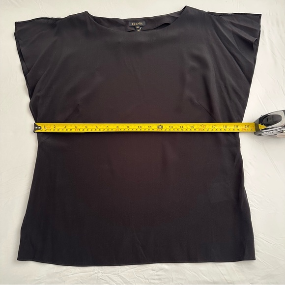 Escada black silk flutter sleeve blouse - Picture 12 of 13